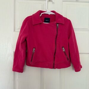 GAPKids Pink Moto Jacket Asymmetrical Zipper Soft Material Size 4/5